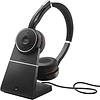 Auricular Jabra Evolve 75 SE MS Stereo inalámbrico cancelación de sonido activo con base de carga