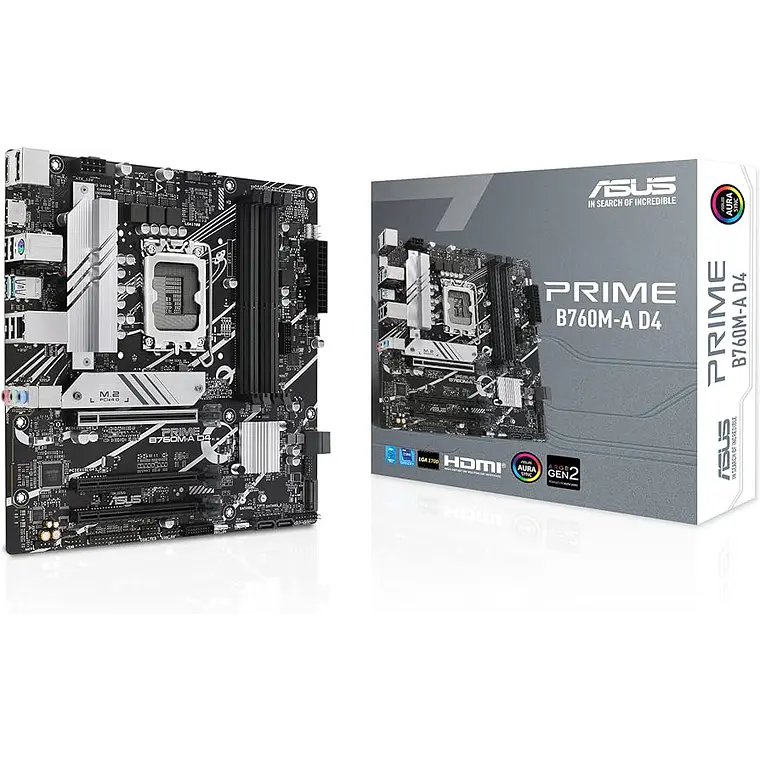 Placa Madre PC LGA1700 Asus Prime B760M-A D4 DDR4 90MB1D00-M1EAY0 1