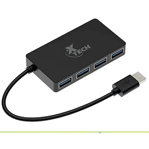 HUB Concentrador USB 3.0 de 4 puertos Xtech XTC-391, Velocidad de transferencia Hasta 5Gbps, 5V