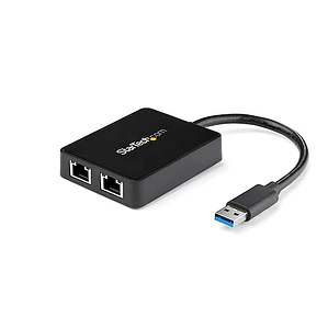 Adaptador Tarjeta de Red NIC Externa USB 3.0 2 Puertos Gigabit Ethernet RJ45 y Puerto USB