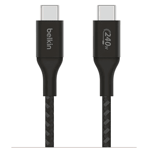 Cable de Carga Trenzado Belkin USB-C a USB-C 240W de 2m - Negro