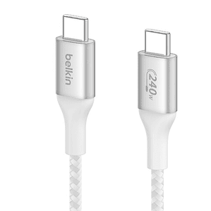 Cable USB-C Belkin BoostCharge de 240 W (6,6', blanco)