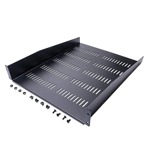 Estante Bandeja Ventilado para Armario Rack Universal Servidores 2U 22in Profundidad Fija 