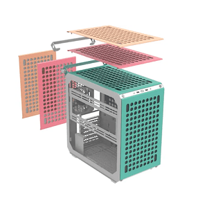 Gabinete Cooler Master QUBE 500 FlatPack (ATX, Vidrio Templado, Macaron Edition)