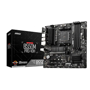 Placa Madre MSI B550M PRO-VDH (AM4, DDR4 1866/4400+MHz, M.2 x2, MicroATX)