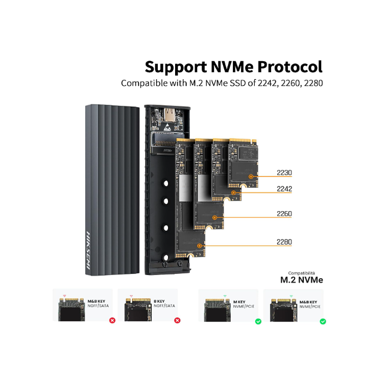 Caja de disco duro Hiksemi de SSD - Gris - HS-HUB-MDC1 HIKSEMI 3
