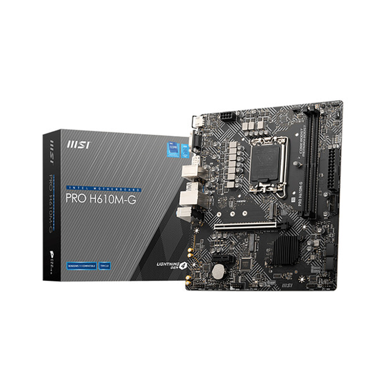 Placa Madre MSI PRO H610M-G (DDR5, LGA 1700 M-ATX) 1