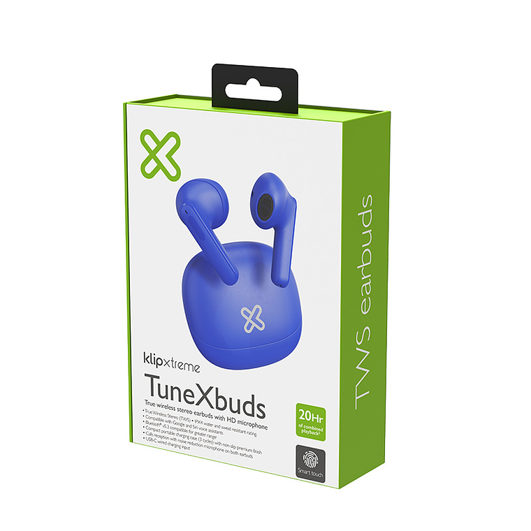 Audifonos TuneXbuds Klip Xtreme - Wireless Touch - 26Hrs Blue KTE-007BL 2