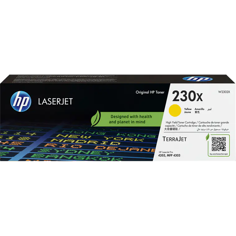 Cartucho de Toner HP 230X Color Amarillo LaserJet (W2302X)  1