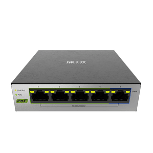 Switch 5 puertos Vertex 501 PoE+ para ethernet de alta velocidad, 10/100/1000 65W