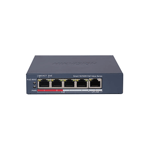Switch 4 puertos Hikvision Fast Ethernet Smart POE