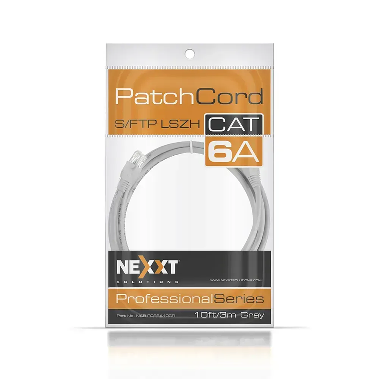 Cable de Red Nexxt de 3 metros (Cat 6A, S/FTP, LSZH, 26 AWG, Gris) 1