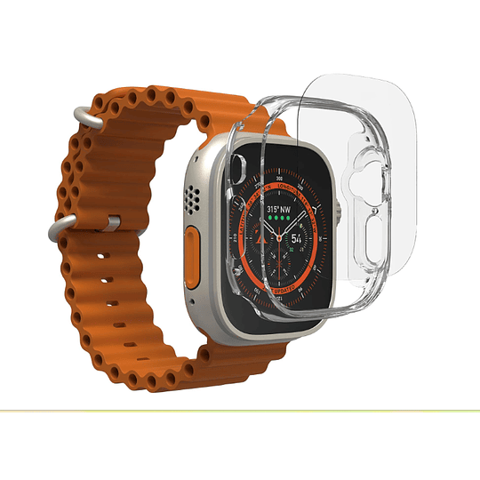 Lamina Glass Fusion Plus para Apple Watch Ultra Negro Transparente