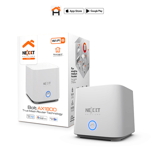 Nexxt Solutions Home - Router - Wireless Mesh - 802.11a/b/g/n/ac/ax - Desktop - Mesh router AX1800