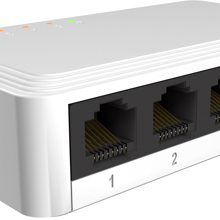 Switch 5 puertos Nexxt Naxos501-G para ethernet de alta velocidad, 1Gbps 110/220V 2