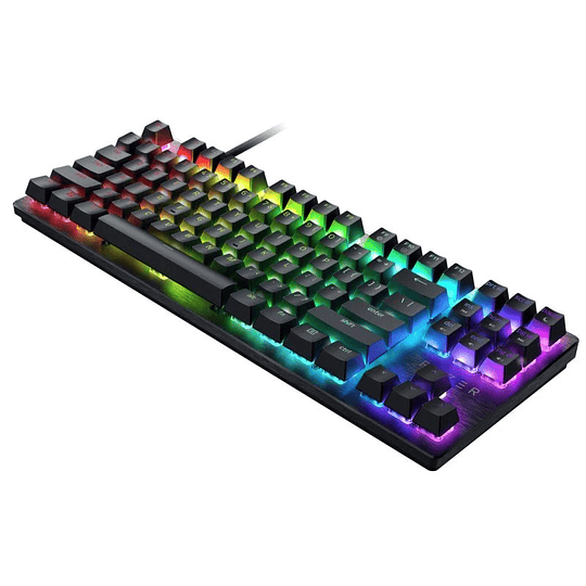 Teclado Mecánico Razer Huntsman V3 X Tenkeyless (Switch Clicky Purple, RGB, Español, Negro)