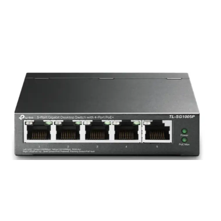 Conmutador de escritorio de 5 puertos 10/100/1000 Mbps con 4 puertos PoE 1