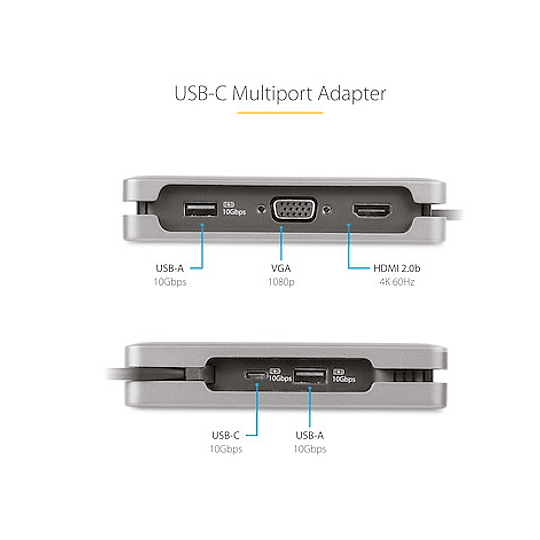 Adaptador Multipuertos USB-C - HDMI 4K a 60Hz VGA 