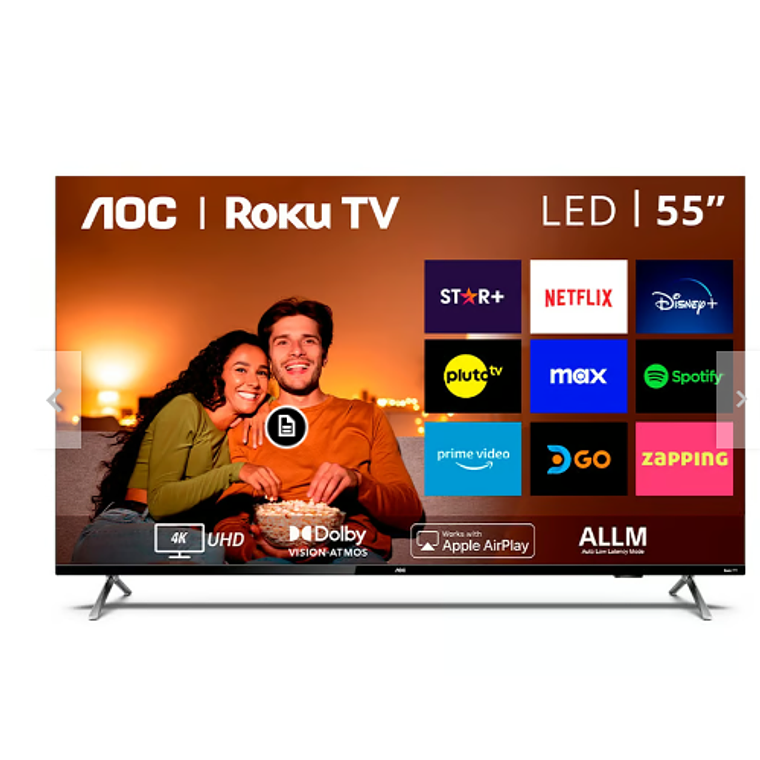 Televisor 55“ 4K UHD Smart TV AOC Roku LED  1