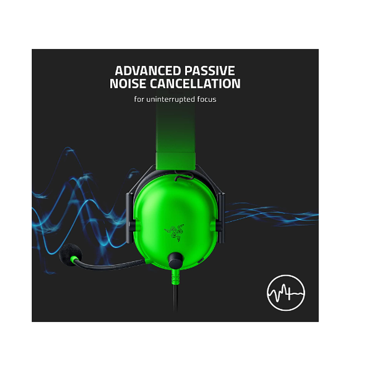 Auricular Razer BlackShark V2 X - cableado - conector de 3,5 mm - aislamiento de ruido - verde razer 6