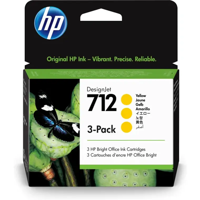 Cartucho de tinta HP 712 color Amarillo (3 pack) 1