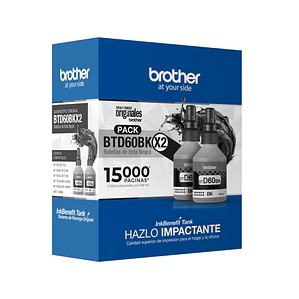 Pack de tinta Brother BTD60Bk x2 color negro