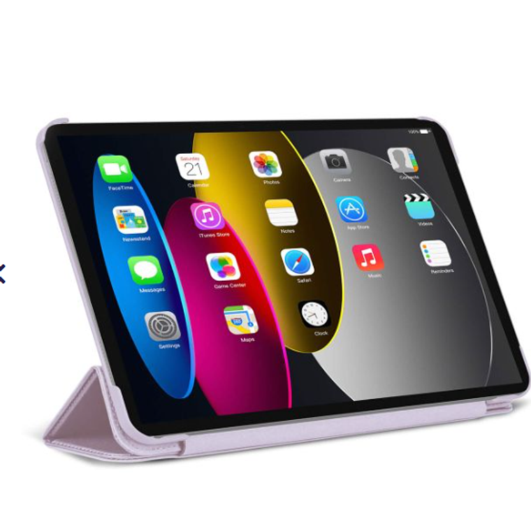 Funda folio slim cuero vegano para iPad 11va gen Decoded Lavanda 2