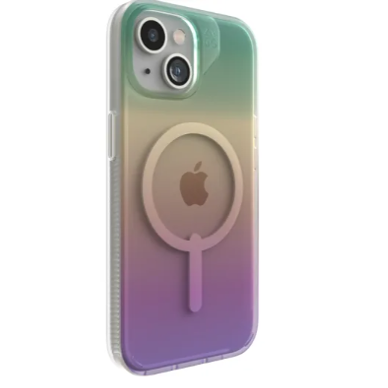 Funda dura Milan Snap con Magsafe para iPhone 15 Gear4 Transparente Iridescent 3