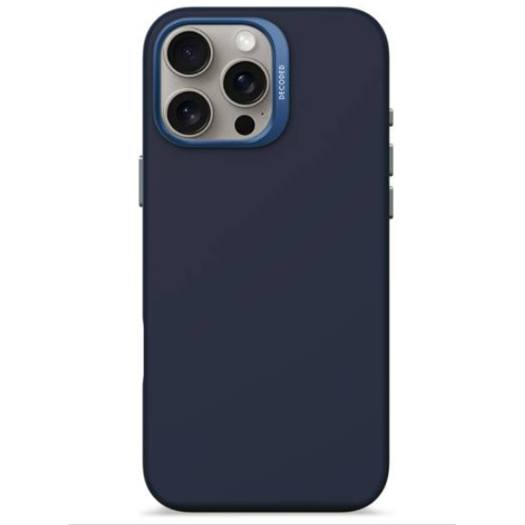 Funda silicona antimicrobial Magsafe iPhone 16 Pro Max Decoded azul marino 1