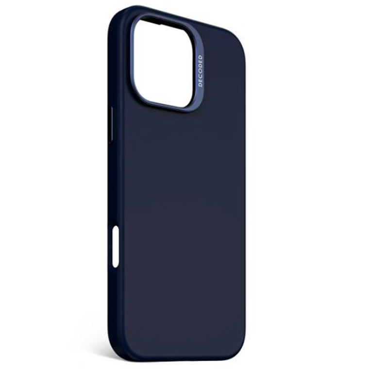 Funda silicona antimicrobial Magsafe iPhone 16 Pro Max Decoded azul marino 2