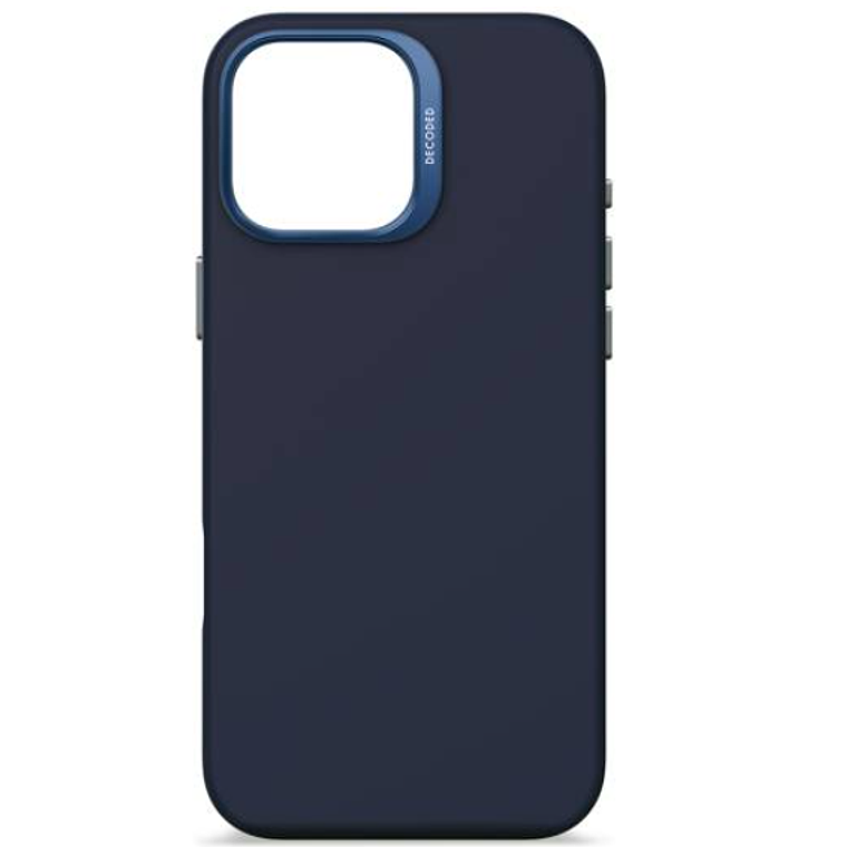 Funda silicona antimicrobial Magsafe iPhone 16 Pro Max Decoded azul marino 3