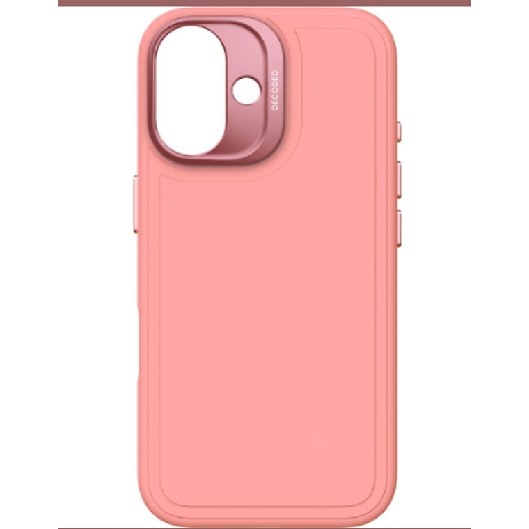 Funda silicona antimicrobial stacks Magsafe iPhone 16 Decoded rosado 2