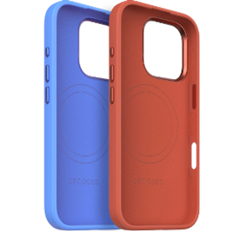Funda silicona antimicrobial stacks Magsafe iPhone 16 Pro Max Decoded azul 3