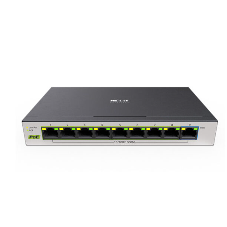 Switch 10 puertos Nexxt VertexV900P 9 Port POE+ Gigabit Switch 120W 1