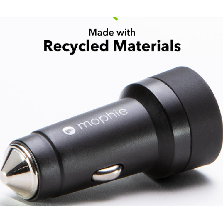 Cargador de auto USB-C 30W Sustentable Mophie negro 2