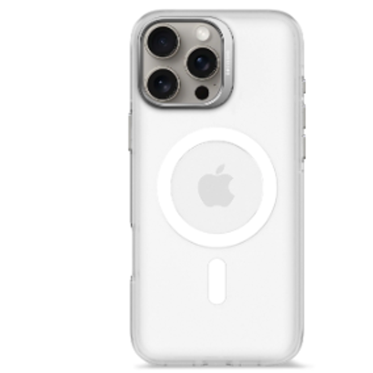 Funda plastico reciclado Magsafe iPhone 16 Pro Max Decoded blanco/transparente 1