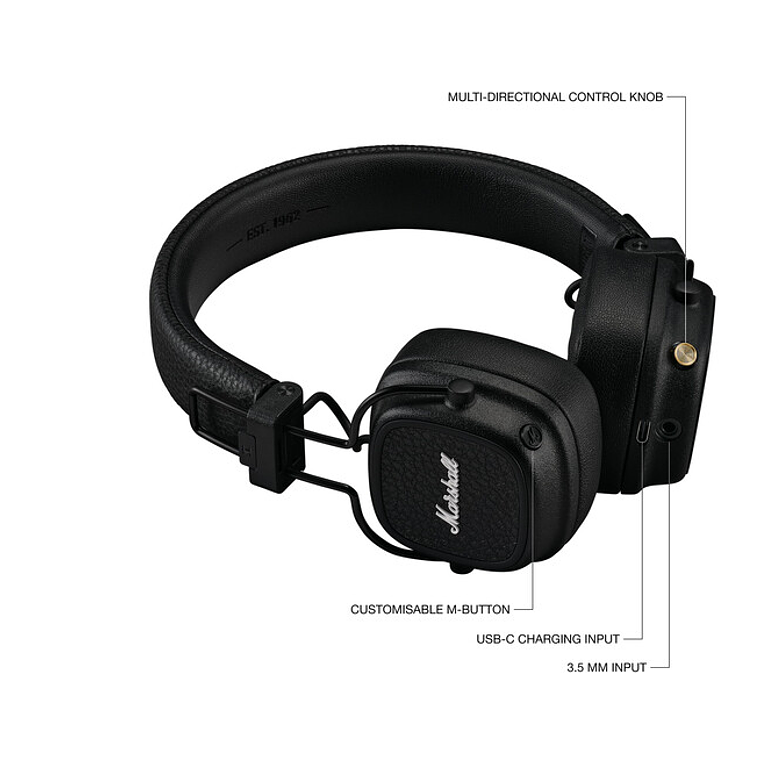 Auriculares inalámbricos Marshall Major V - Bluetooth  ( negros) 2