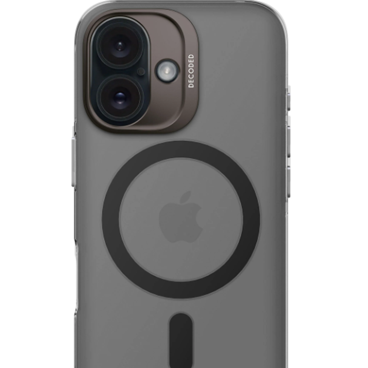 Funda plastico reciclado Magsafe iPhone 16 Decoded negro/transparente 1