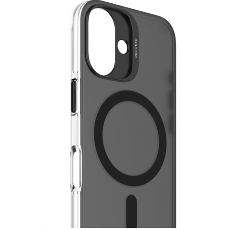 Funda plastico reciclado Magsafe iPhone 16 Decoded negro/transparente 2