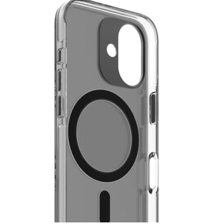 Funda plastico reciclado Magsafe iPhone 16 Decoded negro/transparente 3
