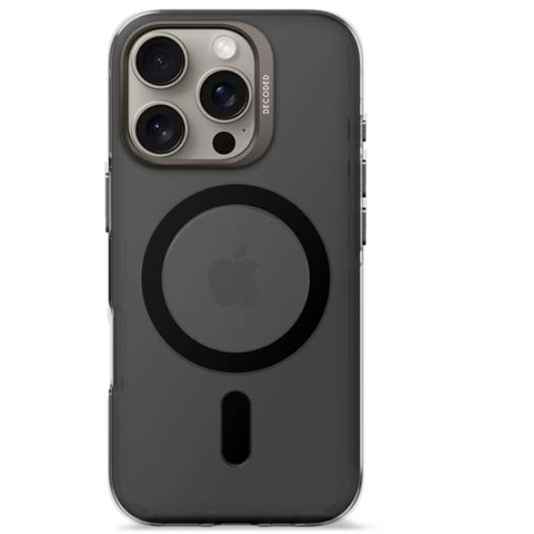 Funda plastico reciclado Magsafe iPhone 16 Pro Decoded negro/transparente 1