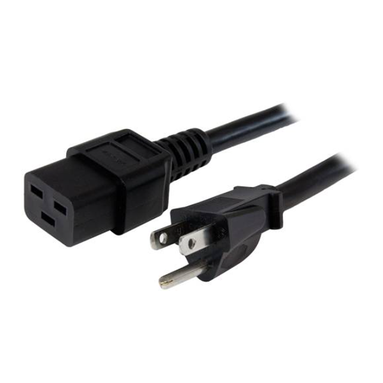 Cable de alimentación resistente de 10 pies (9.8 ft), CA NEMA 5-15P a C19, 15A 125V, 14AWG 1