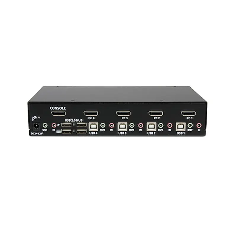 Switch 4 puertos KVM Video DisplayPort DP Hub Concentrador USB 2.0 Audio 2