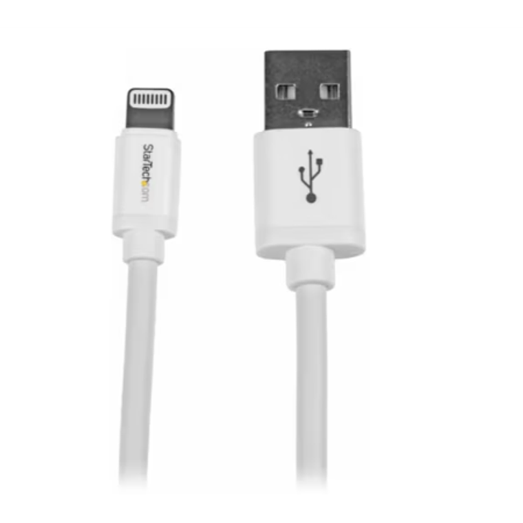 Cable de 2m Lightning de 8 Pin a USB A 2.0 para Apple iPod iPhone iPad - Blanco 1