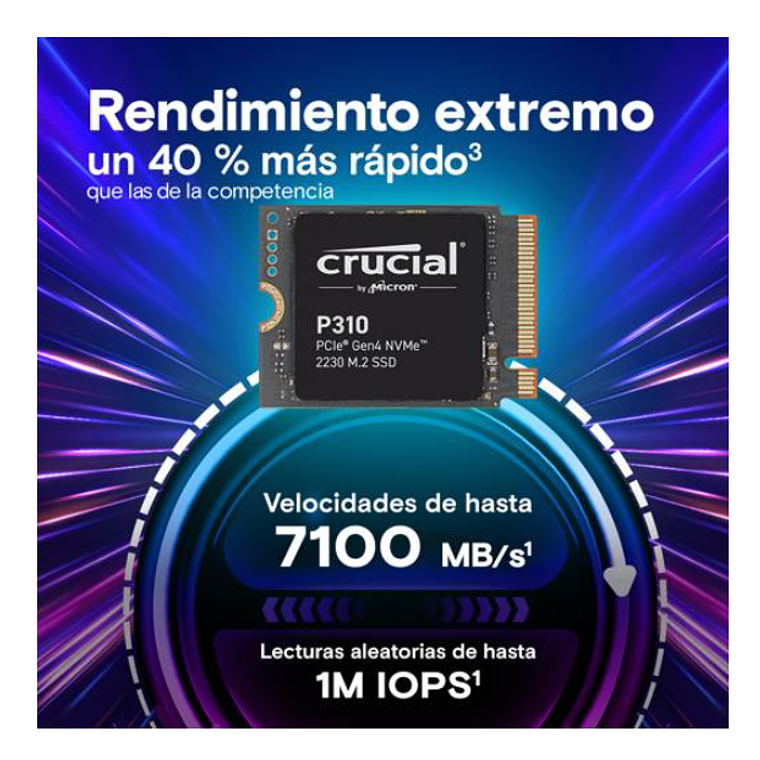 Disco duro 2TB interno SSD | Crucial PCIe NVMe Crucial P310 Gen 4 M.2 2230 3