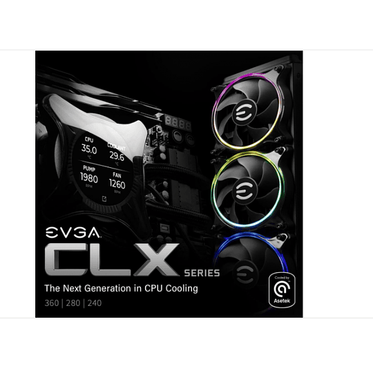 Enfriamiento Liquido para CPU EVGA CLC 240 con RGB LED, 240mm, 500-2400RPM