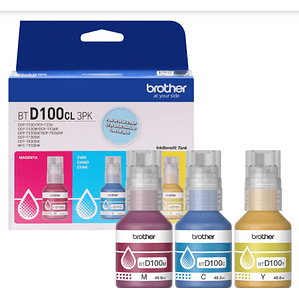 Botellas de Tinta Brother (Pack de 3 botellas de Tinta Color) BTD100 C/M/Y