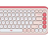 Kit Teclado y Mouse Inalámbricos Logitech POP Icon Combo - Rosado y Blanco Crudo Español