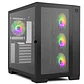 Gabinete Nox Hummer Astra Black - Mid Tower Deluxe con Cristal Templado y Ventiladores ARGB, Negro - Miniatura 1