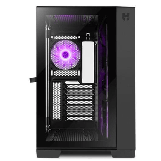 Gabinete Nox Hummer Astra Black - Mid Tower Deluxe con Cristal Templado y Ventiladores ARGB, Negro